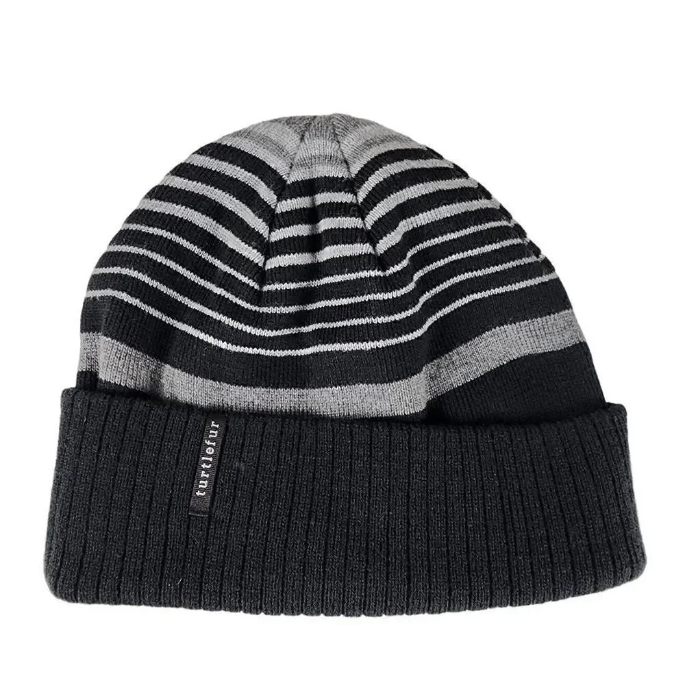 Turtle Fur- Cole Youth Black Grey Striped Winter Warm Outdoor